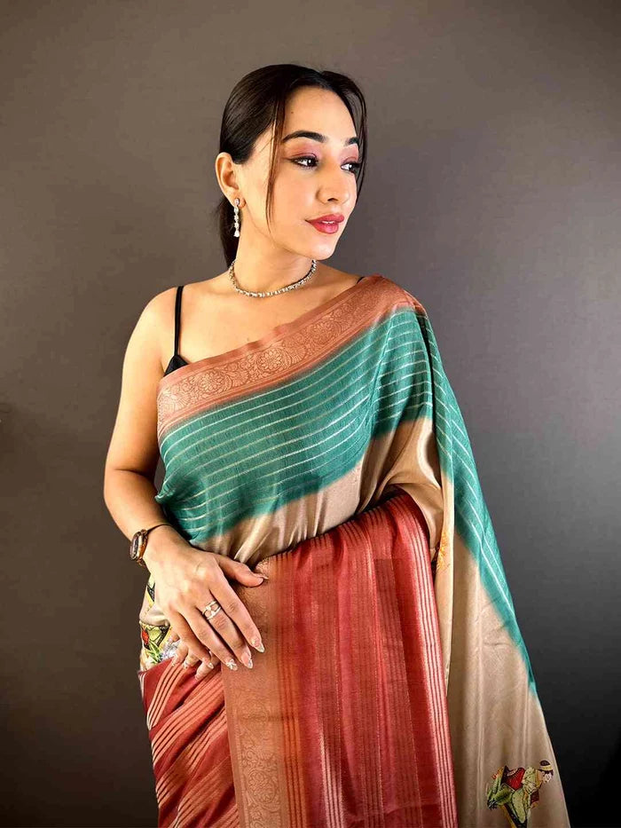 Crepe Silk Digital Ombre Saree