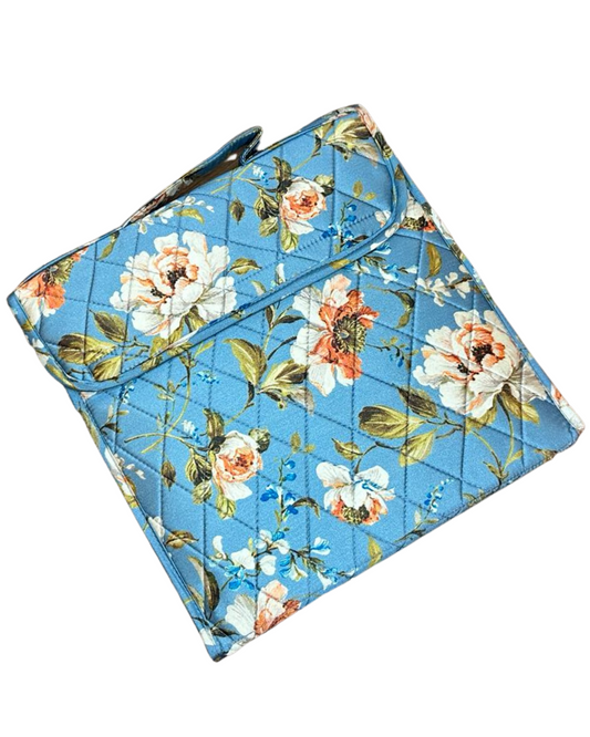 Floral Design Jewel Pouch with Handle