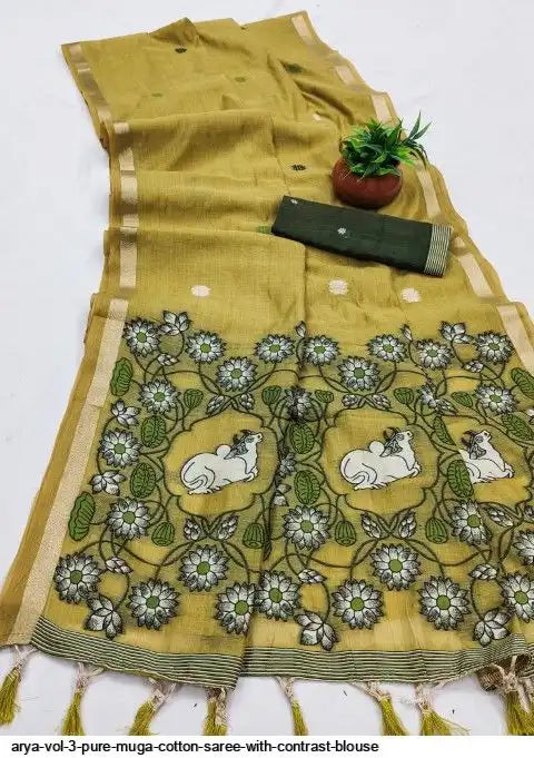 Muga Cotton Saree