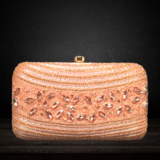 Box Sling Clutch with Shimmery Bead Work