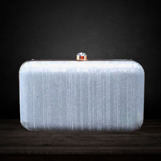 Shimmer Box Classic Clutch with Clasp Lock