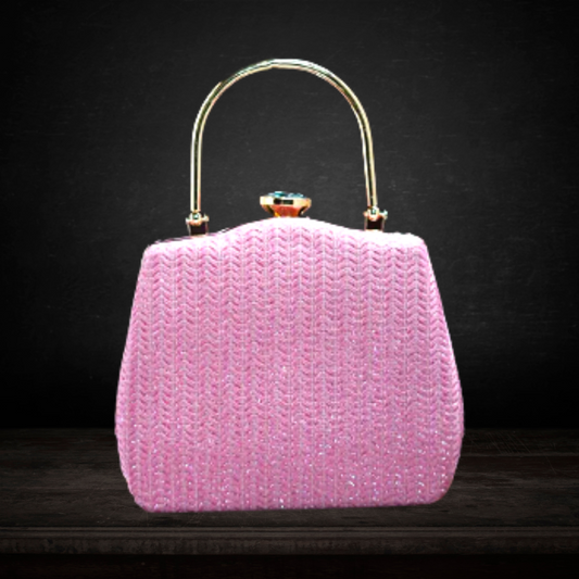 Shimmer Square Sling Clutch Bag with Clasp Lock