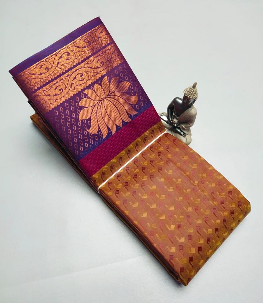 Light Weight Semi-Silk Brown Saree