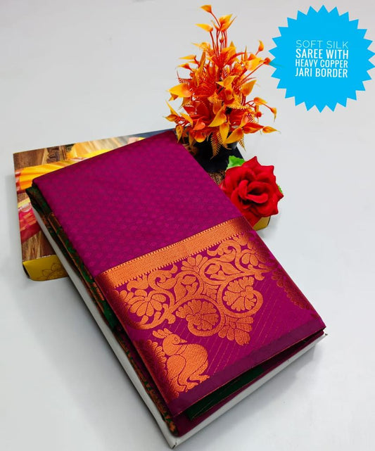 Soft silk with heavy border saree