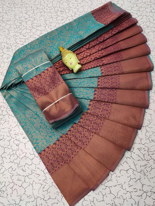Kubera Elite bridal fancy silk sarees with contrast border