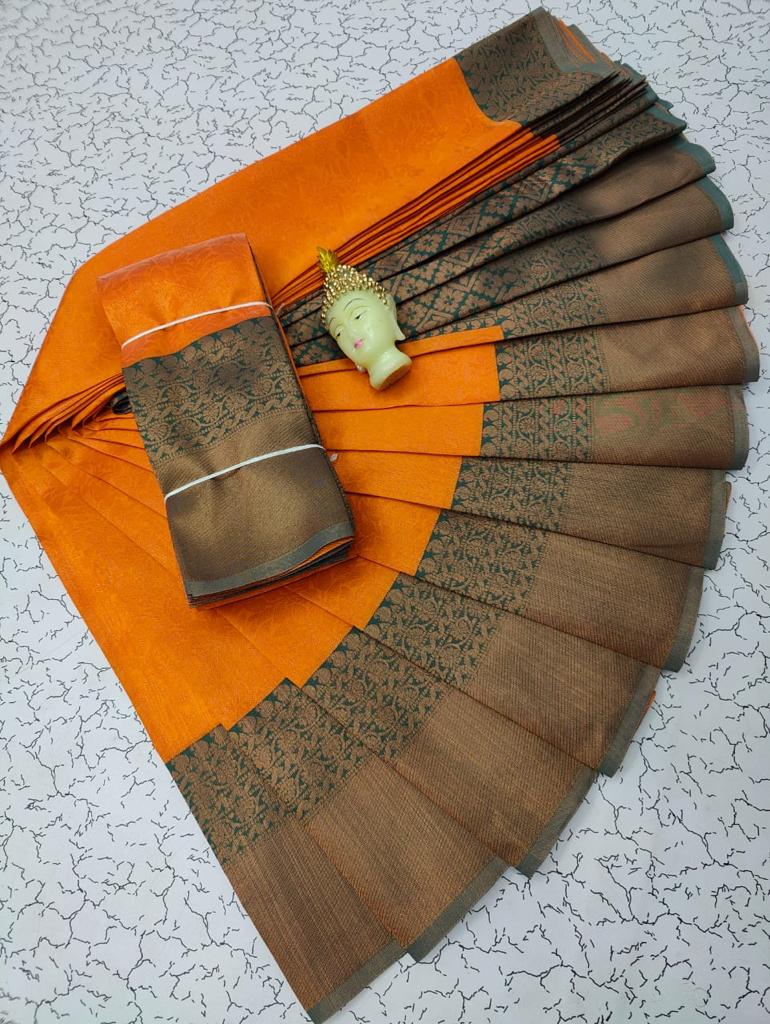 Kubera Elite bridal fancy silk sarees with contrast border