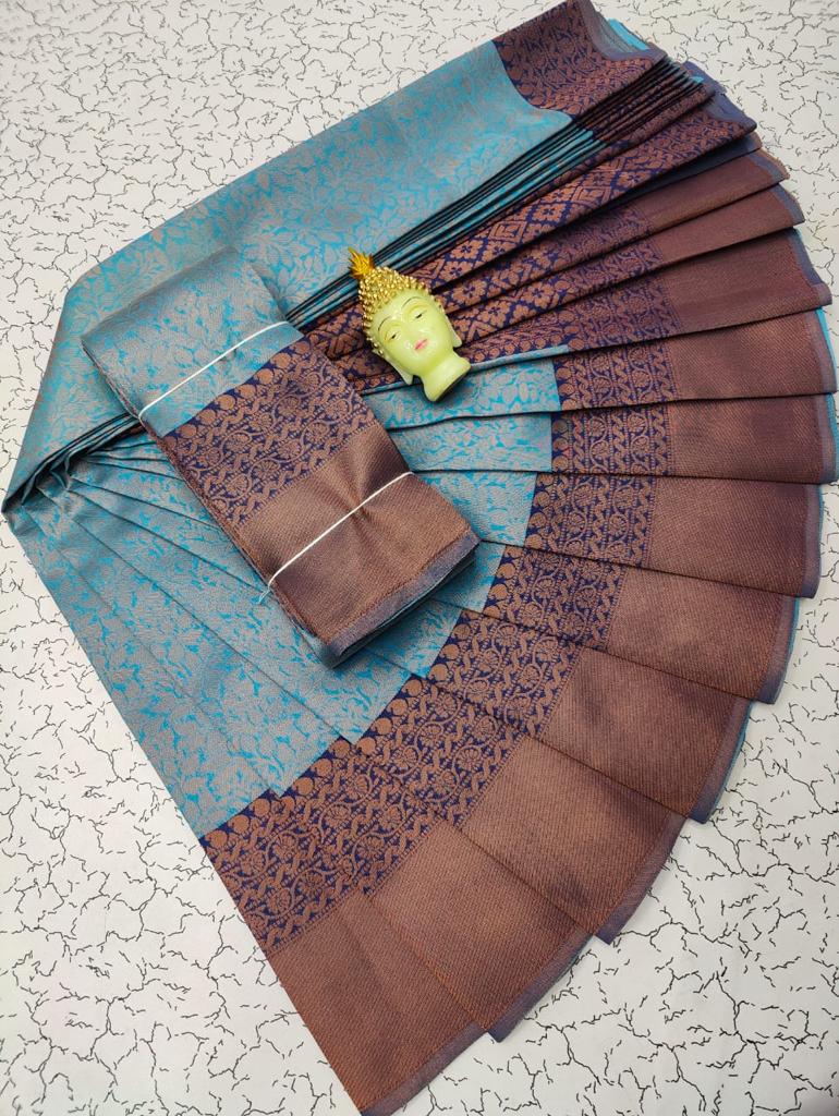 Kubera Elite bridal fancy silk sarees with contrast border