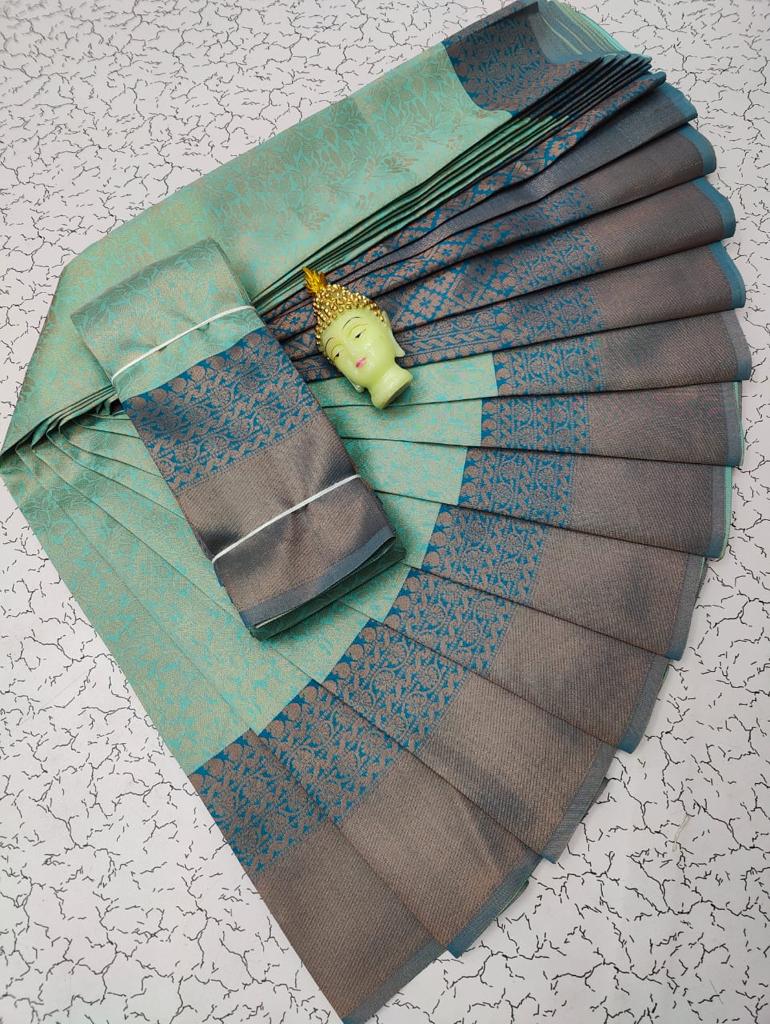 Kubera Elite bridal fancy silk sarees with contrast border