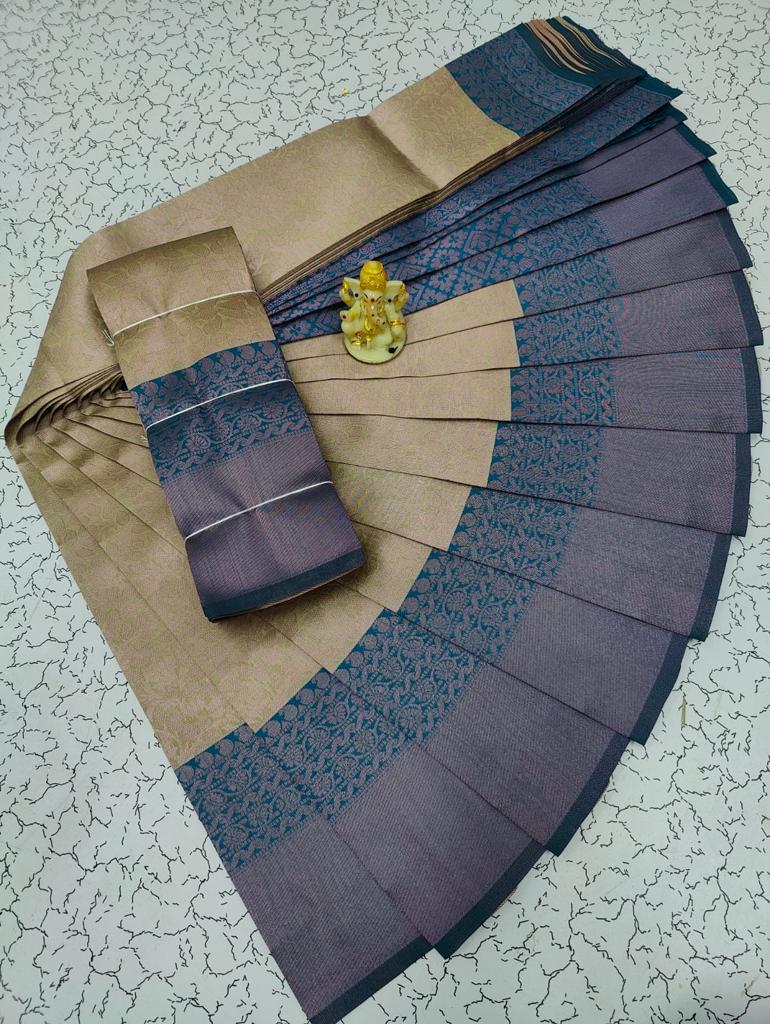 Kubera Elite bridal fancy silk sarees with contrast border