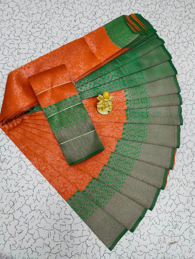 Kubera Elite bridal fancy silk sarees with contrast border